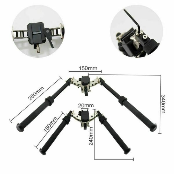 The Long Leg Wide Stance Tactical Bipod for Air rifles and Firearms. Shooters and outdoor sports enthusiasts will be able to admire the simplistic and straight forward design. The new generation durable, high-tech, light-weight aluminium construction makes this bipod very popular. It is also very easy to use!