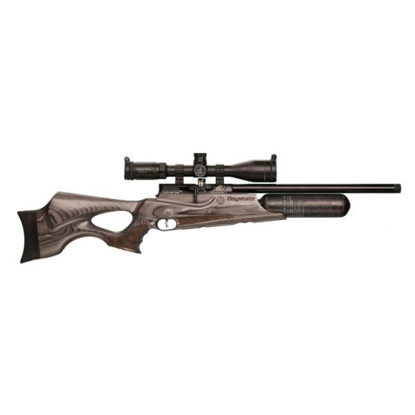 Daystate Wolverine R HP HiLite Laminate 5.5mm, seen with a scope mounted.