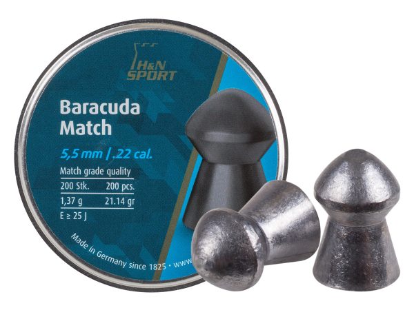 The heavy domed-head design of the H&N Baracuda Match pellets also offer good performance for long range airgun hunting.