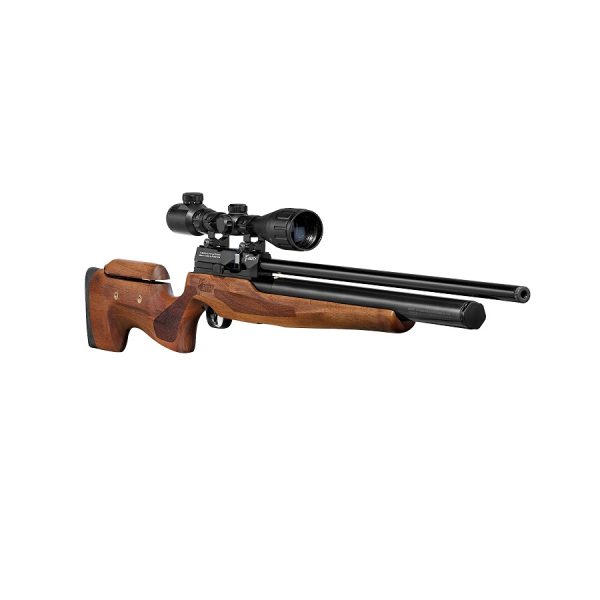 The Kuzey K600 PCP 5.5mm, seen here with a scope mounted, available from SA Air Rifles & Accessories.