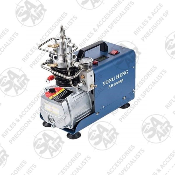Yong Heng compressors let you fill your PCP rifle and / or scuba cylinder yourself. Safe, durable and packed full of features! Available in the following models: Yong Heng 220V 300BAR Simplified Compressor, Yong Heng 220V 300BAR Pre Set Compressor, Yong Heng 220V 300BAR Auto Stop Compressor, Yong Heng 220V 300BAR Hardcover Compressor and Yong Heng 220V 300BAR Digital Compressor.
