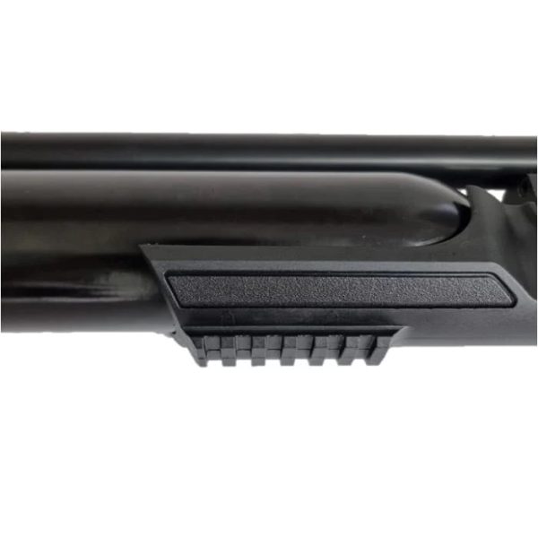 The synthetic stock of the Niksan Ozark-TS PCP 5.5mm features a Picatinny accessory rail.