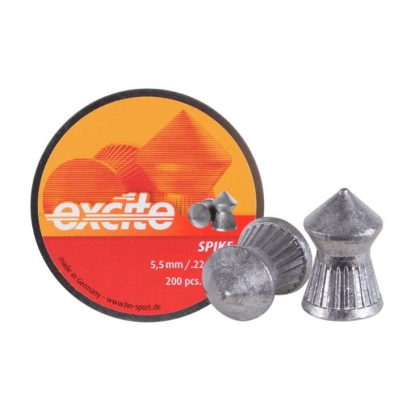 Shooters worldwide love H&N Excite Spike 5.5mm 15.74gr 200PCS for plinking, hobby shooting and light pest control.