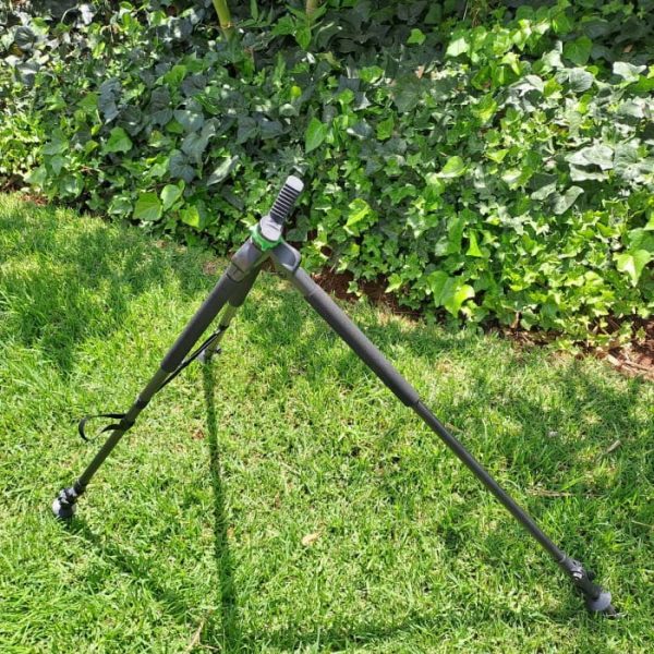 Side view of the Quick Stick Shooting Tripod.