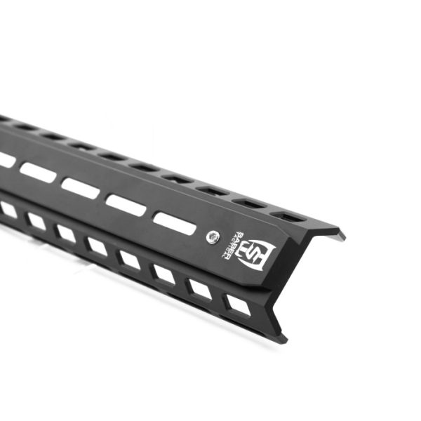 The Saber Tactical Impact LowPro ARCA 3 Swiss Rail, seen from the underside.