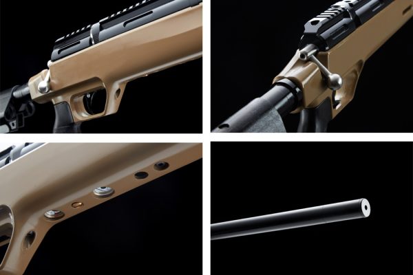 Close-up of some of the features on the Snowpeak M30C PCP 5.5mm, available at SA Air Rifles & Accessories.