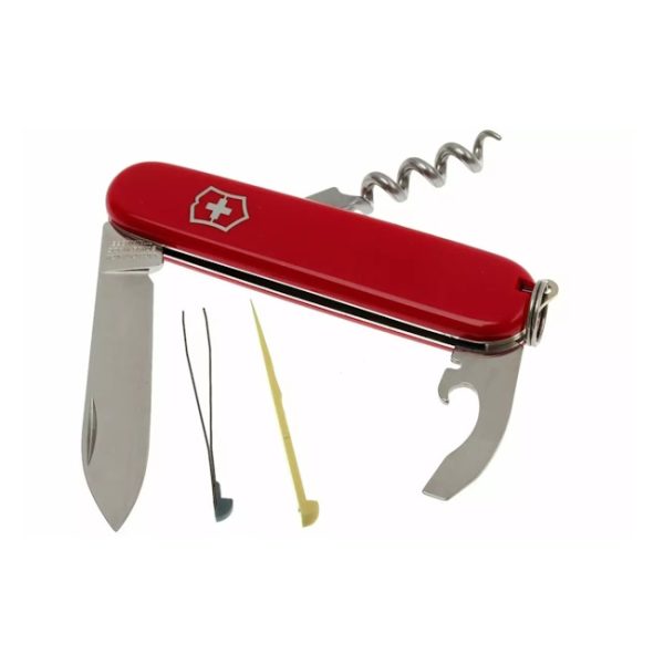 The Victorinox Waiter Red 84mm is a classic Officer's knife with a little wine lover's twist. Swiss made medium pocket knife with 9 essential functions.