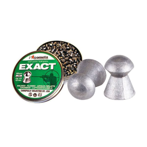 The JSB Cometa Exact .177 8.44gr 500PCS with their special design are high competition pellets produced and selected by the prestigious JSB. Provides perfect level, centre of gravity and perfect aim at medium to long distances.