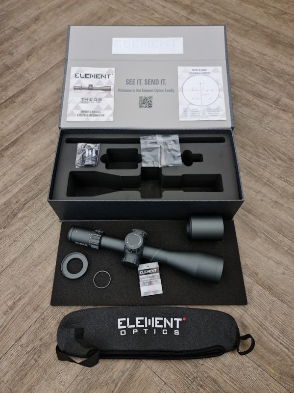 The Element Optics Theos 6-36x56 FFP APR-2D MRAD and Element Optics Theos 6-36x56 FFP APR-2D MOA were created through a three year process of meticulous planning and brutal testing.