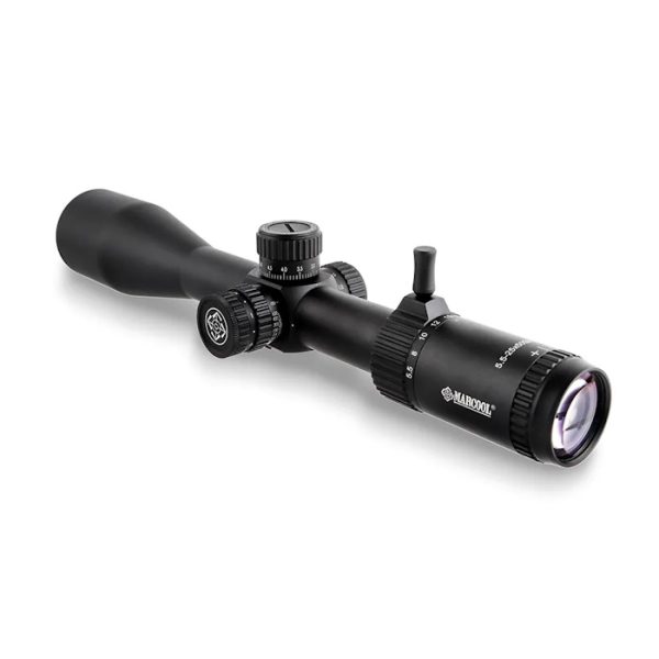 The Marcool ALT 5.5-25x50 SFIR FFP HY1637 features Side Focus, a red illuminated centre dot reticle in the First Focal Plane and comes with many extras.