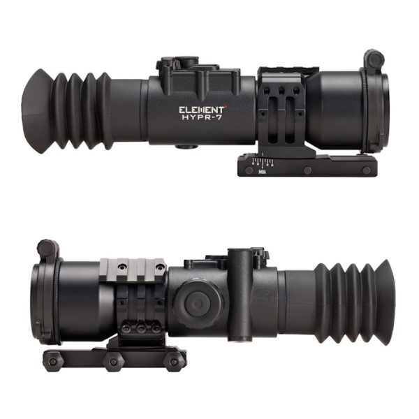 The Element Optics HYPR-7 7x50 gives the superior clarity and resolution of a traditional rifle scope, but with the added benefits of a digital reticle.