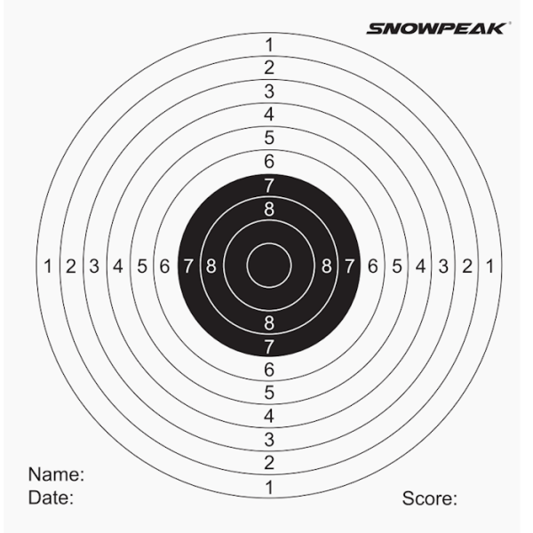 Snowpeak Card Targets 1404 100PCS. Improve your shooting, have hours of fun practicing! Each card has 8 number zones, with 2 smaller, inner zones.