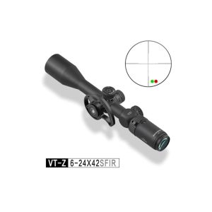 The Discovery VT-Z 6-24x42 SFIR gives crisp, clear optics on a budget! Fully multi-coated, large FOV & illuminated reticles, sunshade, covers and SF wheel.