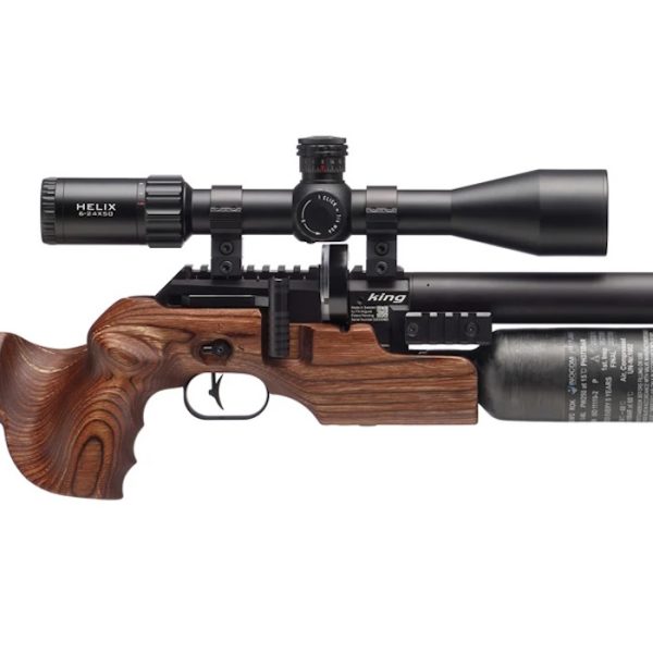Get power, precision and adjustability with the FX King 600 Hunter Brown 5.5mm and FX King 500 Hunter Brown 5.5mm, the ultimate traditional sporter-style airguns with GRS laminate stock.