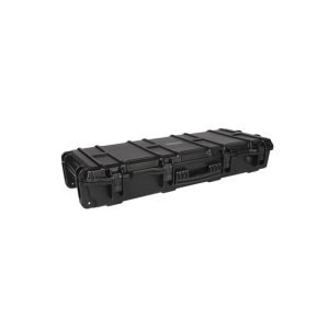 The Heavy Duty Gun Case 933615 features both Egg Shell and Pick and Pluck foam, snap latches, lock points, roller wheels and a rubber seal and air valve.