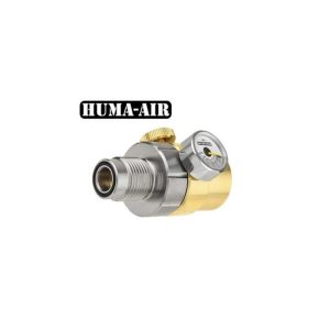 The Huma-Air Externally Adjustable Inline PCP Regulator With Integrated Fillset is can be screwed on to a 200/300 bar scuba tank with DIN connection.