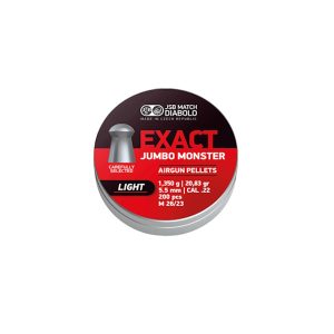 JSB Exact Jumbo Monster Light 5.52mm 20.83gr 200PCS bridges the gap between the much loved Heavy and hard-hitting Monster pellets.