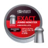 JSB Exact Jumbo Monster Redesigned Deep 5.52mm 25.39gr 200PCS, designed for powerful air rifles, with a deep cup and thinner skirt.