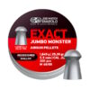 JSB Exact Jumbo Monster Redesigned Shallow 5.52mm 25.39gr 200PCS, designed for powerful air rifles, with a shallow cup and thicker skirt.