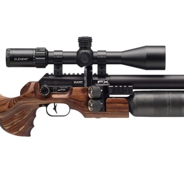 Power, precision, adjustability - The left-handed FX King 600 Hunter Brown LH 5.5mm, the ultimate traditional sporter-style airgun with GRS laminate stock.