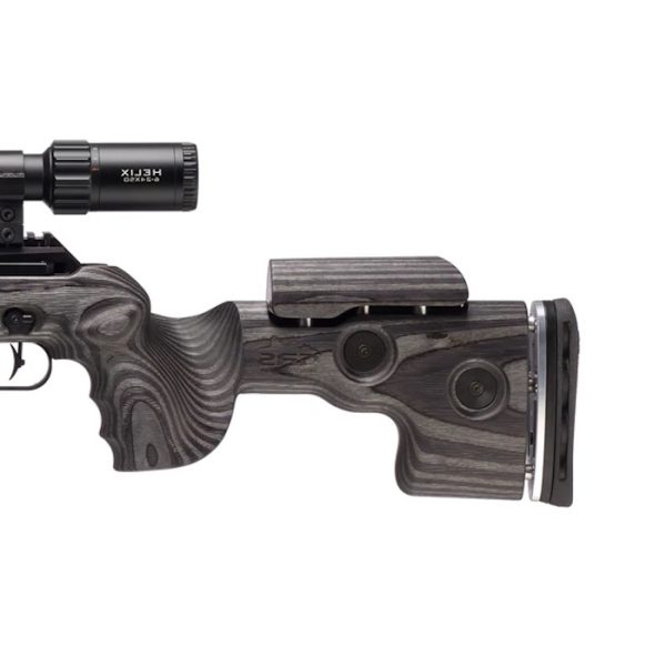 Power, precision, adjustability - The left-handed FX King 600 Nordic Wolf LH 5.5mm is the ultimate traditional sporter-style airgun with GRS laminate stock.