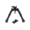 The Leapers UTG Recon 360 TL Bipod 5.5"-7.0" TL-BP02-B for Picatinny rails features 3 position folding legs and lockable leg extensions equipped with nonslip rubberized foot pads.