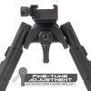 The Leapers UTG Recon 360 TL Bipod 5.5"-7.0" TL-BP02-B for Picatinny rails features 3 position folding legs and lockable leg extensions equipped with nonslip rubberized foot pads.