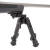 The Leapers UTG Recon 360 TL Bipod 5.5"-7.0" TL-BP02-B for Picatinny rails features 3 position folding legs and lockable leg extensions equipped with nonslip rubberized foot pads.