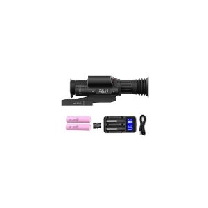 The rugged Arken DNT Zulus HD 3-12R Digital Night Vision Scope with Laser Rangefinder and Ballistic Calculator also features a detachable IR illuminator. Enhance your hunt with Arken Optics and DNT Optics! Comes with a PM20L Digital Scope Mount, 2 x 18650 Flat Top Batteries, 128GB Micro SD Card and Charger.