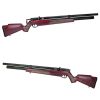 Turn heads with the striking Nova Vista Alpha Red Laminate 5.5mm, a regulated multi-shot PCP air rifle with a beautiful red and blue laminated wooden stock.