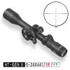 The Discovery HT GENII 6-24x44SFIR FFP MOA with sunshade, lens caps, turret wheel and scope coin is perfect for long distance hunting or sport shooting.