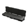The Glary Tactical Rifle Case 52" Black is durable, lightweight, stackable, TSA approved, waterproof, shakeproof and suitable for all weather! Featuring both Egg Shell and Pick and Pluck foam, 7 snap latches, 4 durable hinges, 2 lock points, roller wheels, 2 comfortable handles, as well as a rubber seal and air valve.