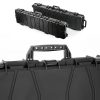 The Glary Tactical Rifle Case 52" Black is durable, lightweight, stackable, TSA approved, waterproof, shakeproof and suitable for all weather! Featuring both Egg Shell and Pick and Pluck foam, 7 snap latches, 4 durable hinges, 2 lock points, roller wheels, 2 comfortable handles, as well as a rubber seal and air valve.