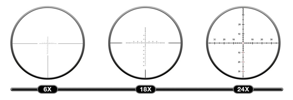 The Discovery LHT 6-24x44SFIR FFP MOA-L is one of the best budget scopes with FFP illuminated reticle, flip caps, a sunshade and scope coin.