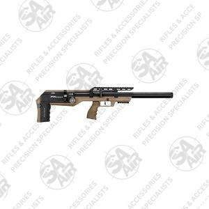 With the lightweight, high-performance FX Leopard Composite Standard FDE 5.5mm, you get a reinforced polymer chassis. Here FX Airguns provides hunters and target shooters with a highly adjustable, ergonomic, and modular platform. Furthermore, it's more affordable and easier to carry in the field than its standard aluminum chassis counterpart.