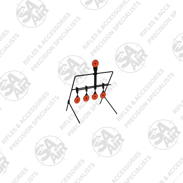 For hours of fun and to improve your shooting, get the T5 Metal Field Reset Target. Featuring 5 in total 5mm thick metal targets that reset when you shoot the top target, so no need to walk downrange to set the targets again.
