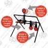 For hours of fun and to improve your shooting, get the T5 Metal Field Reset Target. Featuring 5 in total 5mm thick metal targets that reset when you shoot the top target, so no need to walk downrange to set the targets again.