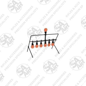 For hours of fun and to improve your shooting, get the T6 Metal Field Reset Target. Featuring 7 in total 5mm thick metal targets that reset when you shoot the top target, so no need to walk downrange to set the targets again.