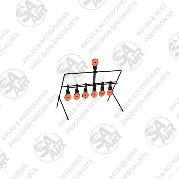For hours of fun and to improve your shooting, get the T6 Metal Field Reset Target. Featuring 7 in total 5mm thick metal targets that reset when you shoot the top target, so no need to walk downrange to set the targets again.