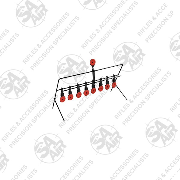 For hours of fun and to improve your shooting, get the T9 Metal Field Reset Target. Featuring 9 in total 5mm thick metal targets that reset when you shoot the top target, so no need to walk downrange to set the targets again.