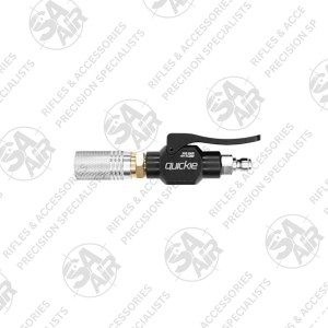 The AirMarksman Quickie Fill Tool for fast and easy refilling eliminates hose de-gassing, saves time, preserves air, and also reduces system wear.