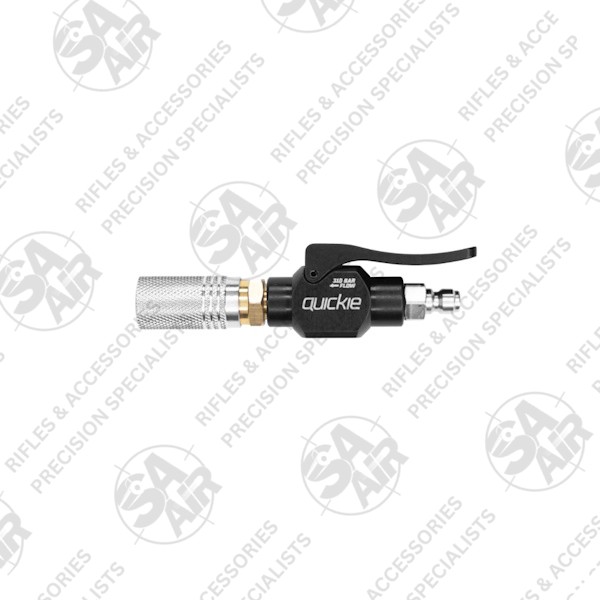 The AirMarksman Quickie Fill Tool for fast and easy refilling eliminates hose de-gassing, saves time, preserves air, and also reduces system wear.