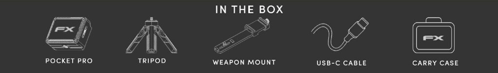 The FX Pocket Chronograph Pro with built-in display reads 200fps to 4,500fps. It also adds environmental, cant and level data, does BC calculation, has Bluetooth apps and a PRS mode. Everything you may ever need in a chronograph in a durable, compact design, along with a Picatinny / ARCA weapon mount, compact bench tripod, USB-C charging cable and a protective FX carry case.